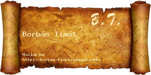 Borbás Timót névjegykártya